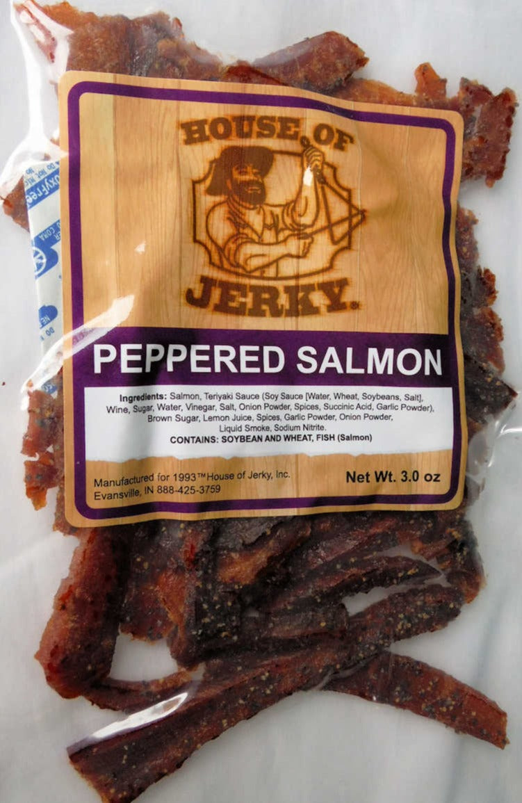 Washington State Jerky - Fish Jerky - Peppered Salmon Jerky - 3oz